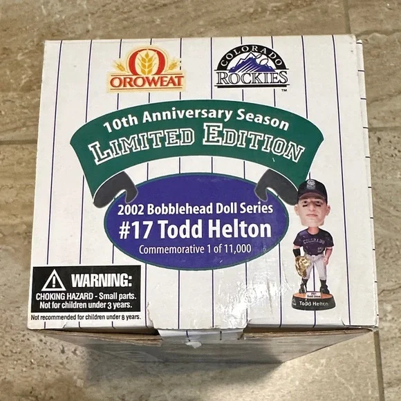 Todd Helton Bobblehead Colorado Rockies Oroweat 2002 Collectors Series - Picture 9 of 12